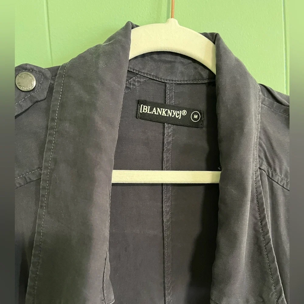 NWT BLANK NYC Dip Dye Dual Tone Gray Black Trench Coat Open Tunic Women'… - Picture 4 of 16